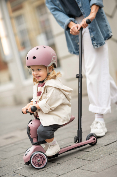 Trotineta copii cu sezut si maner, transformabila 3in1, Highwaykick 1 Push and Go Wildberry, 1-5 ani, pana la 50 kg, Scoot & Ride [16]