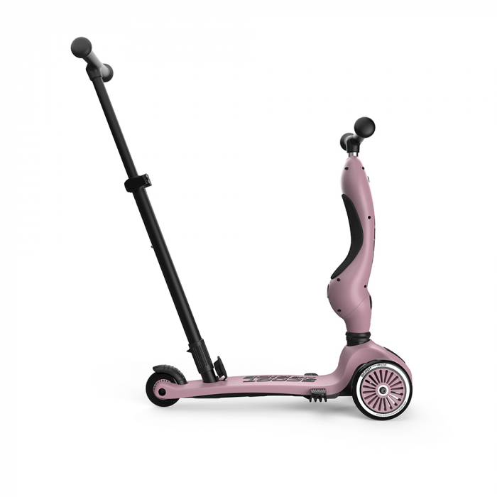 Trotineta copii cu sezut si maner, transformabila 3in1, Highwaykick 1 Push and Go Wildberry, 1-5 ani, pana la 50 kg, Scoot & Ride [9]