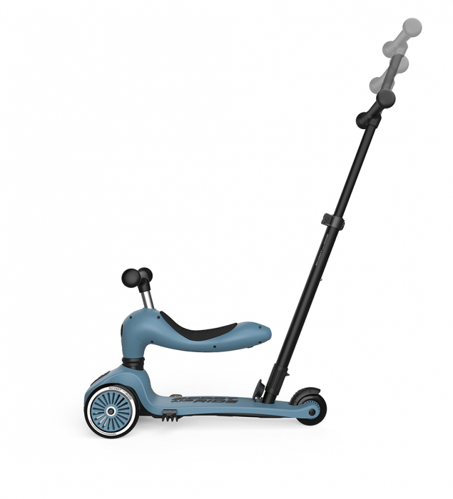 Trotineta copii cu sezut si maner, transformabila 3in1, Highwaykick 1 Push and Go Steel, 1-5 ani, pana la 50 kg, Scoot & Ride [2]