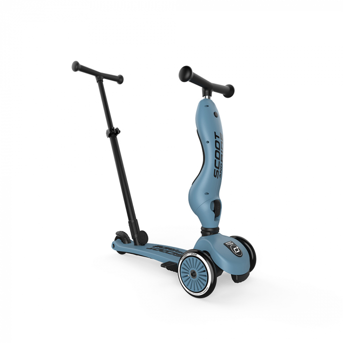 Trotineta copii cu sezut si maner, transformabila 3in1, Highwaykick 1 Push and Go Steel, 1-5 ani, pana la 50 kg, Scoot & Ride [10]