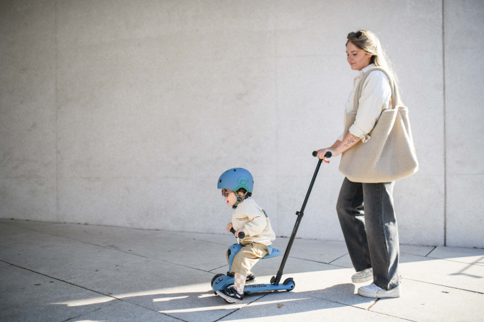 Trotineta copii cu sezut si maner, transformabila 3in1, Highwaykick 1 Push and Go Steel, 1-5 ani, pana la 50 kg, Scoot & Ride [15]