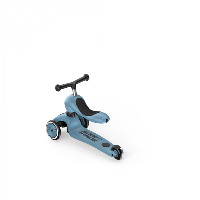 Trotineta copii cu sezut si maner, transformabila 3in1, Highwaykick 1 Push and Go Steel, 1-5 ani, pana la 50 kg, Scoot & Ride [8]