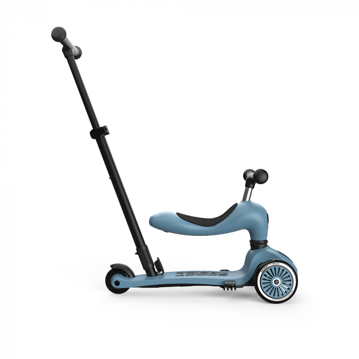 Trotineta copii cu sezut si maner, transformabila 3in1, Highwaykick 1 Push and Go Steel, 1-5 ani, pana la 50 kg, Scoot & Ride [3]