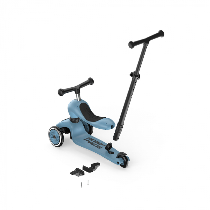 Trotineta copii cu sezut si maner, transformabila 3in1, Highwaykick 1 Push and Go Steel, 1-5 ani, pana la 50 kg, Scoot & Ride [7]