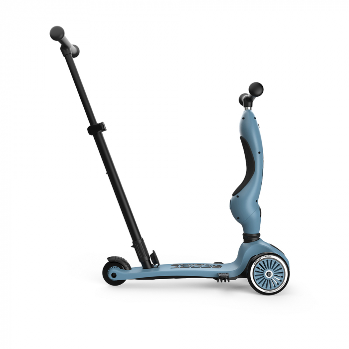 Trotineta copii cu sezut si maner, transformabila 3in1, Highwaykick 1 Push and Go Steel, 1-5 ani, pana la 50 kg, Scoot & Ride [11]