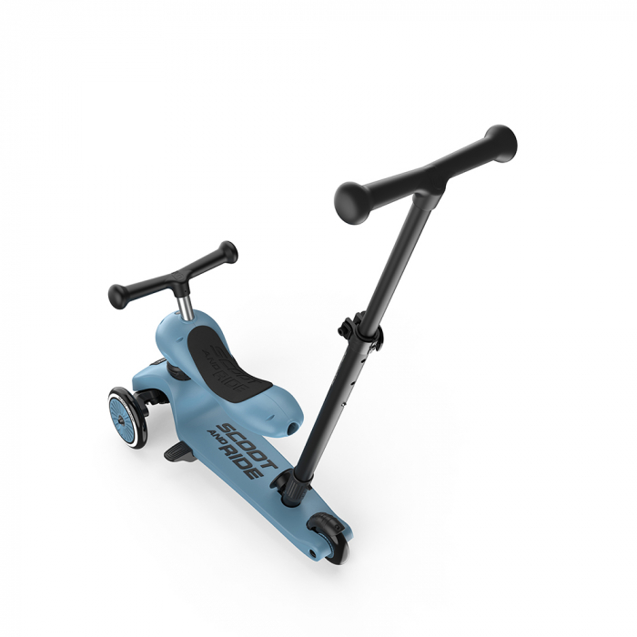 Trotineta copii cu sezut si maner, transformabila 3in1, Highwaykick 1 Push and Go Steel, 1-5 ani, pana la 50 kg, Scoot & Ride [6]