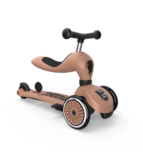 Trotineta copii cu sezut si maner, transformabila 3in1, Highwaykick 1 Push and Go Mocha, 1-5 ani, pana la 50 kg, Scoot & Ride [6]