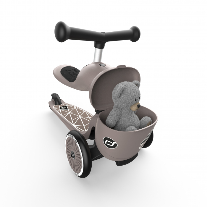 Trotineta copii cu sezut, suport jucarie, transformabila 2in1, HighwayKick 1 Lifestyle Brownlines, 1-5 ani, pana la 50 kg, Scoot & Ride [16]