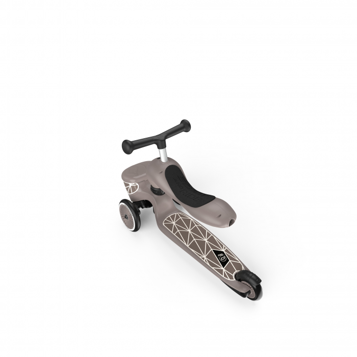 Trotineta copii cu sezut, suport jucarie, transformabila 2in1, HighwayKick 1 Lifestyle Brownlines, 1-5 ani, pana la 50 kg, Scoot & Ride [12]