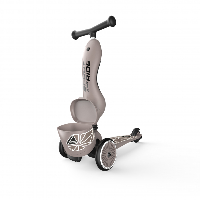Trotineta copii cu sezut, suport jucarie, transformabila 2in1, HighwayKick 1 Lifestyle Brownlines, 1-5 ani, pana la 50 kg, Scoot & Ride [21]