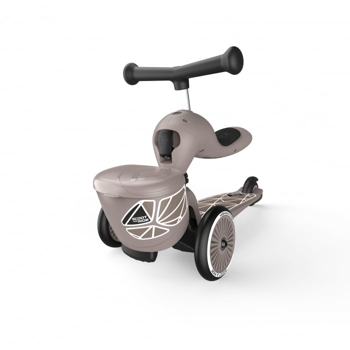 Trotineta copii cu sezut, suport jucarie, transformabila 2in1, HighwayKick 1 Lifestyle Brownlines, 1-5 ani, pana la 50 kg, Scoot & Ride [3]
