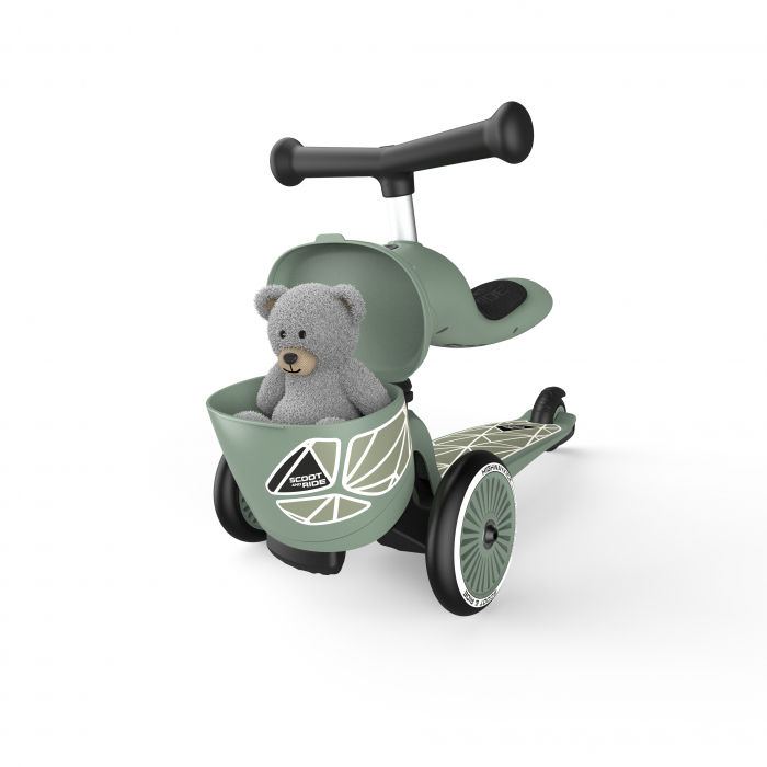Trotineta copii cu sezut, suport jucarie, transformabila 2in1, HighwayKick 1 Lifestyle Greenlines, 1-5 ani, pana la 50 kg, Scoot & Ride [16]