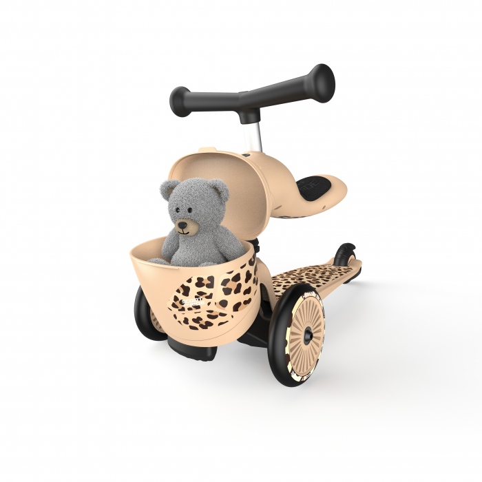Trotineta copii cu sezut, suport jucarie, transformabila 2in1, HighwayKick 1 Lifestyle Leopard, 1-5 ani, pana la 50 kg, Scoot & Ride [16]
