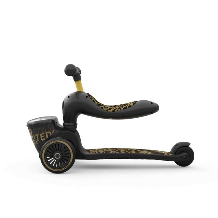 Trotineta copii cu sezut, suport jucarie, transformabila 2in1, HighwayKick 1 Lifestyle Black Gold Limited, 1-5 ani, pana la 50 kg, Scoot & Ride [3]