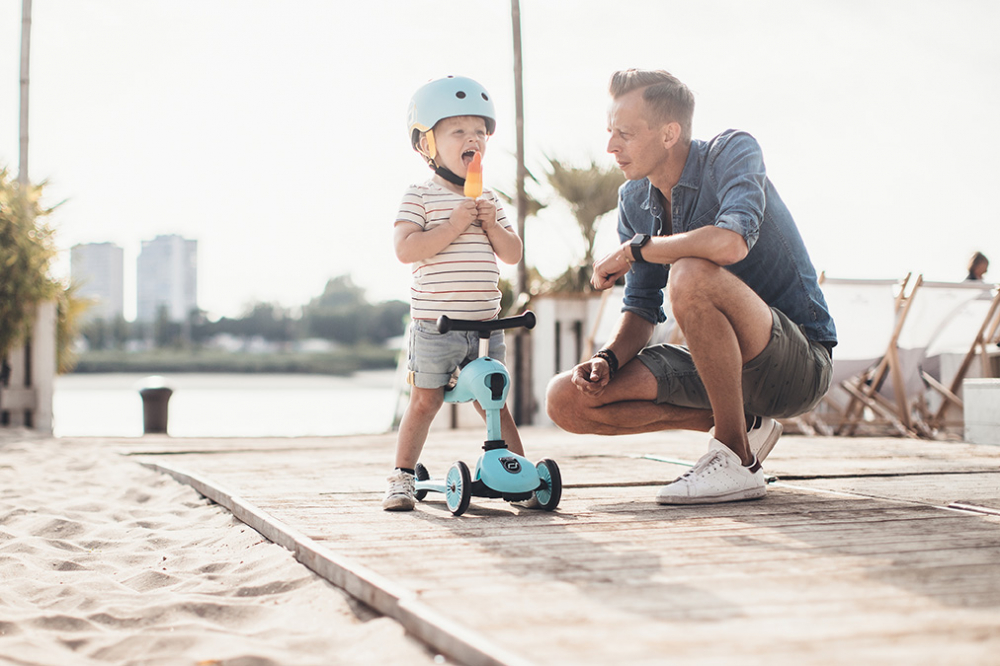 Trotineta copii cu sezut, transformabila 2in1, HighwayKick 1 Blueberry, 1-5 ani, pana la 50 kg, Scoot & Ride [24]