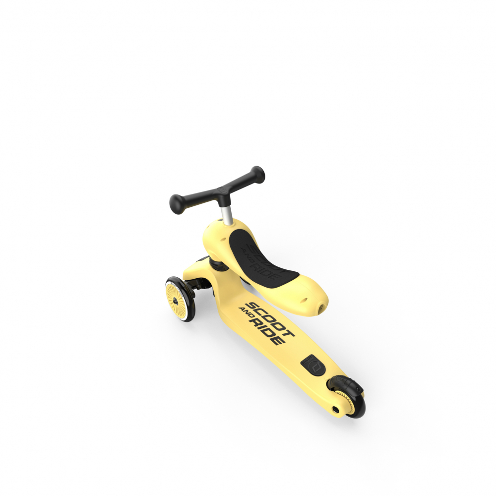 Trotineta copii cu sezut, transformabila 2in1, HighwayKick 1 Lemon, 1-5 ani, pana la 50 kg, Scoot & Ride [2]