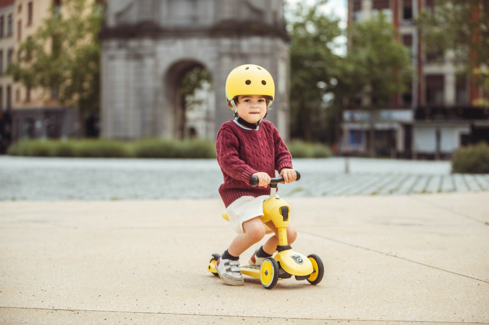 Trotineta copii cu sezut, transformabila 2in1, HighwayKick 1 Lemon, 1-5 ani, pana la 50 kg, Scoot & Ride [29]