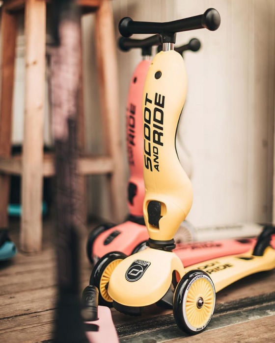 Trotineta copii cu sezut, transformabila 2in1, HighwayKick 1 Lemon, 1-5 ani, pana la 50 kg, Scoot & Ride [11]