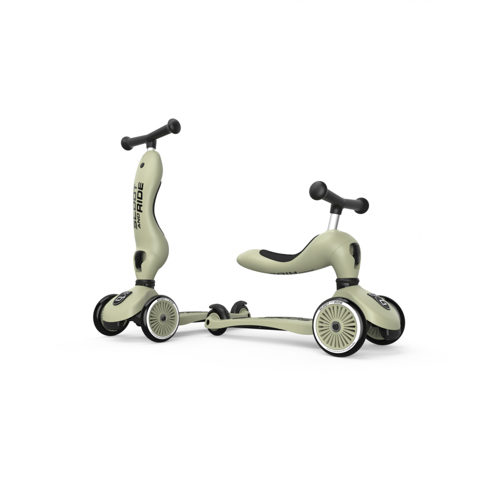Trotineta copii cu sezut, transformabila 2in1, HighwayKick 1 Olive, 1-5 ani, pana la 50 kg, Scoot & Ride [1]