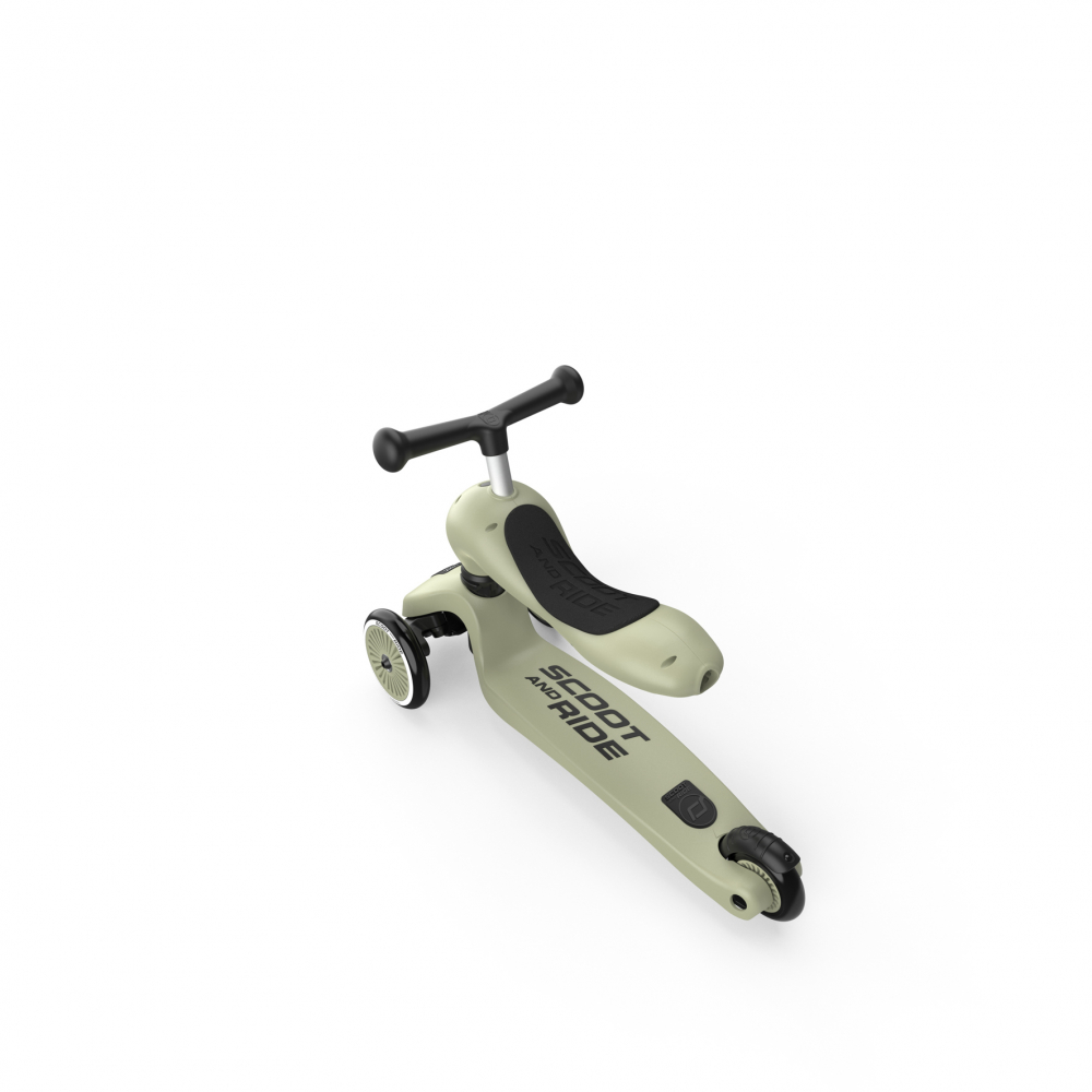 Trotineta copii cu sezut, transformabila 2in1, HighwayKick 1 Olive, 1-5 ani, pana la 50 kg, Scoot & Ride [2]