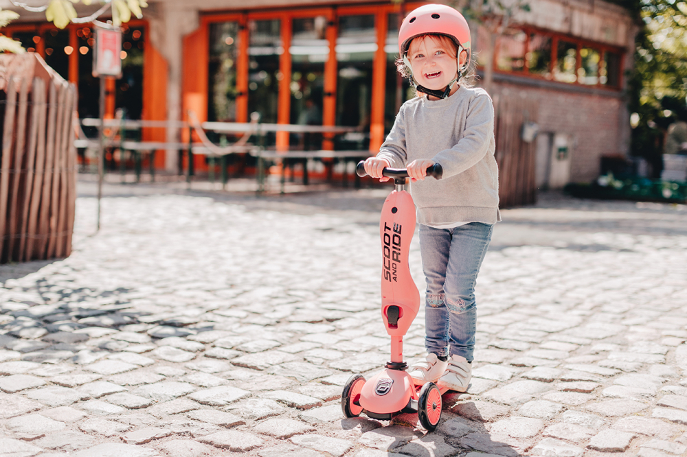 Trotineta copii cu sezut, transformabila 2in1, HighwayKick 1 Peach, 1-5 ani, pana la 50 kg, Scoot & Ride [28]