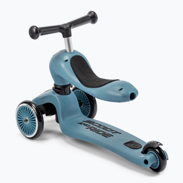 Trotineta copii cu sezut, transformabila 2in1, HighwayKick 1 Steel, 1-5 ani, pana la 50 kg, Scoot & Ride [12]