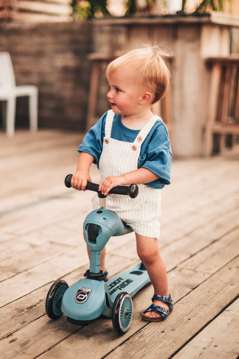 Trotineta copii cu sezut, transformabila 2in1, HighwayKick 1 Steel, 1-5 ani, pana la 50 kg, Scoot & Ride [28]