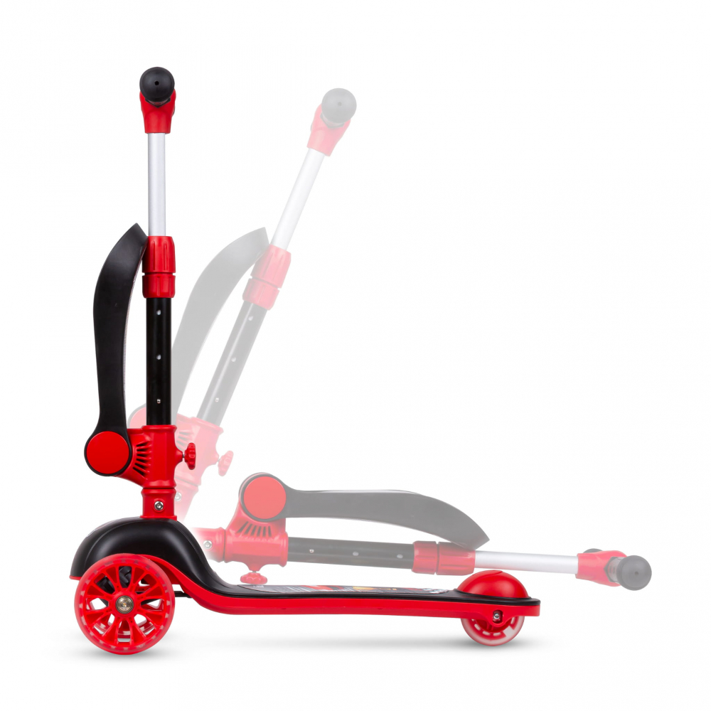 Trotineta copii cu sezut, transformabila 2in1, pliabila, cu lumini LED, Rimba Race, 1-5 ani, pana la 50 kg, Kidwell [3]