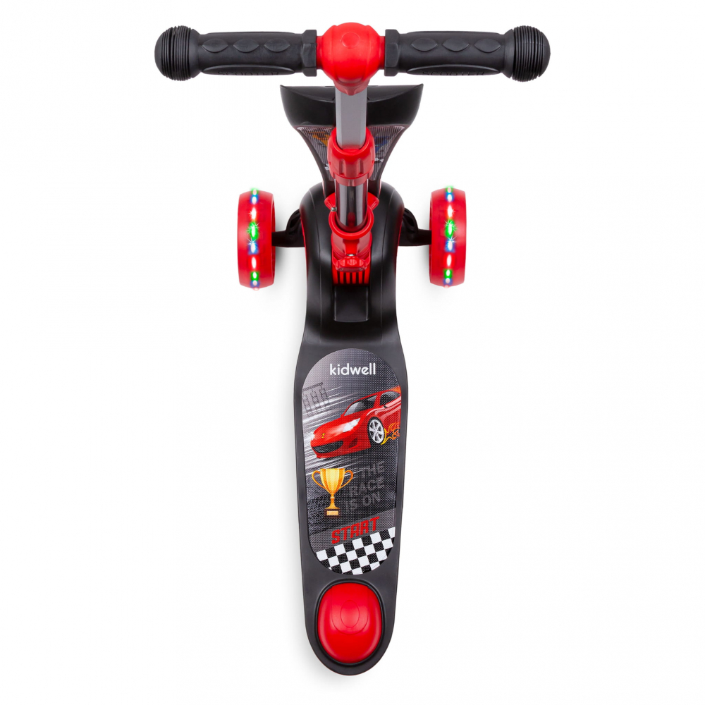 Trotineta copii cu sezut, transformabila 2in1, pliabila, cu lumini LED, Rimba Race, 1-5 ani, pana la 50 kg, Kidwell [11]