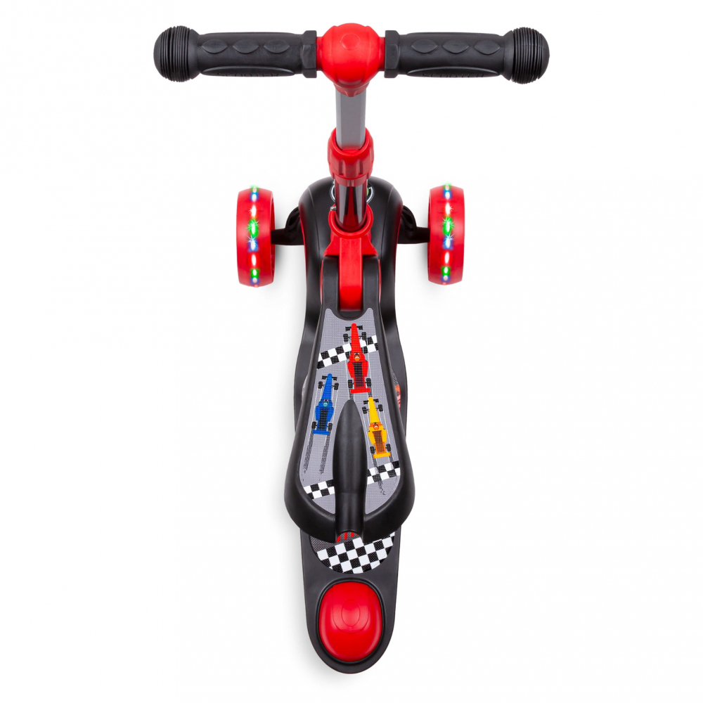 Trotineta copii cu sezut, transformabila 2in1, pliabila, cu lumini LED, Rimba Race, 1-5 ani, pana la 50 kg, Kidwell [10]