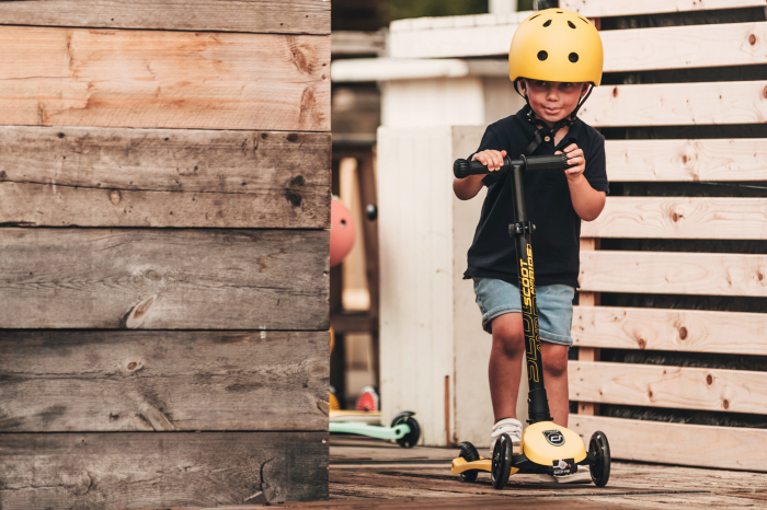 SCOOT AND RIDE - Trotineta HighwayKick 3 Pliabila, 3-6 ani, Lemon, roti luminoase [14]