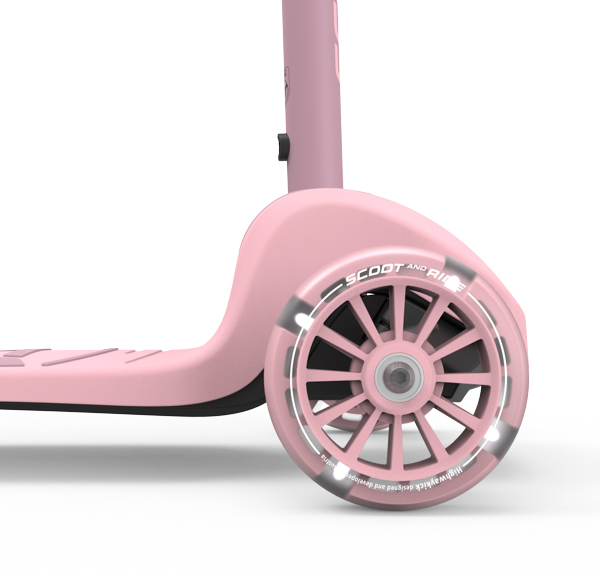 Trotineta copii pliabila, reglabila, roti luminoase, Highwaykick 3S Led Rose, 3+ ani, pana la 50 kg, Scoot & Ride [10]