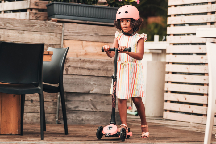 SCOOT AND RIDE - Trotineta HighwayKick 3 Pliabila, 3-6 ani, Peach, roti luminoase [7]