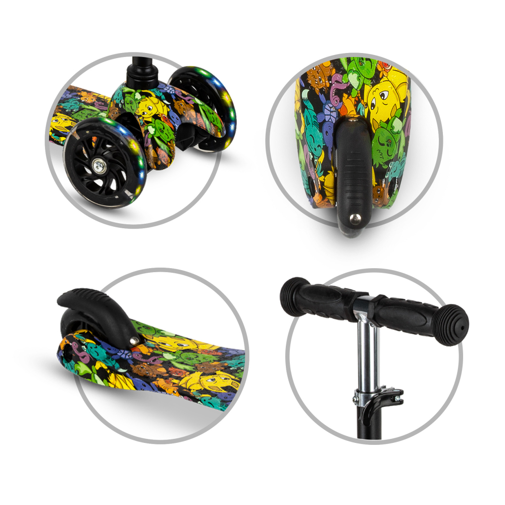 Trotineta copii, reglabila, roti luminoase, Uno Orbitail, 3+ ani, pana la 25 kg, Kidwell [9]