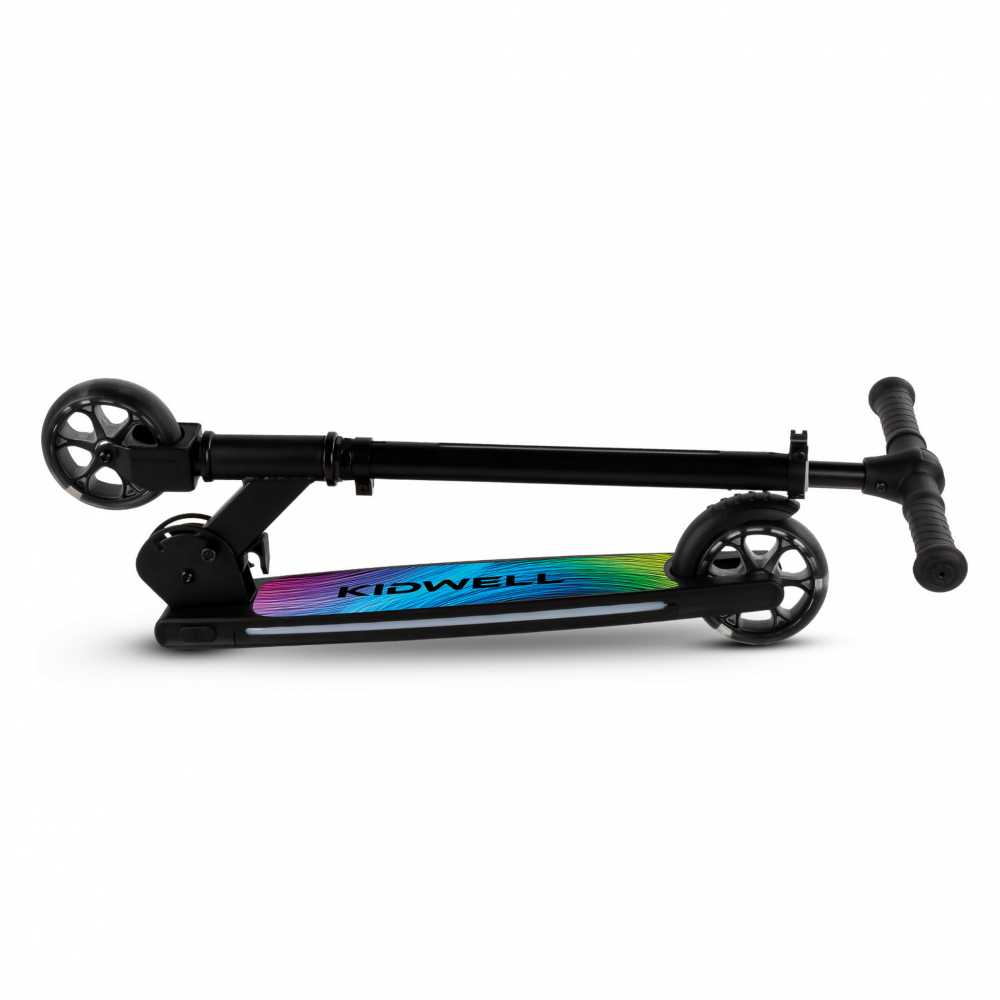 Trotineta cu 2 roti pentru copii, 3in1, pliabila, reglabila, cu iluminare LED încorporată, MIDO Black, 5 ani+, pana la 100 kg, Kidwell [7]