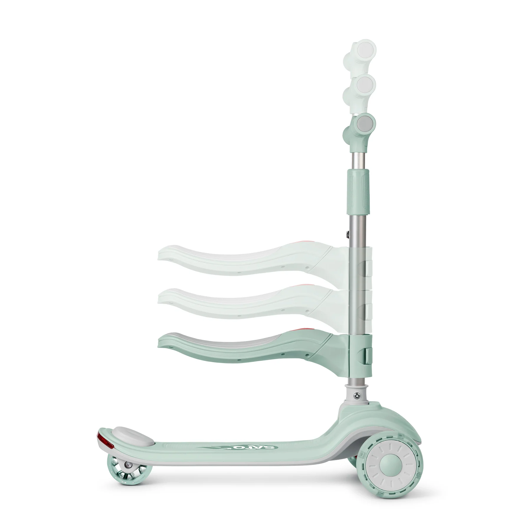 Trotinetă evolutivă 2 în 1 Saro “Cool Rider” Mint, 12 luni+, pliabilă, cu scăunel, Bluetooth + difuzor, roți LED, frână spate, max. 50 kg [3]