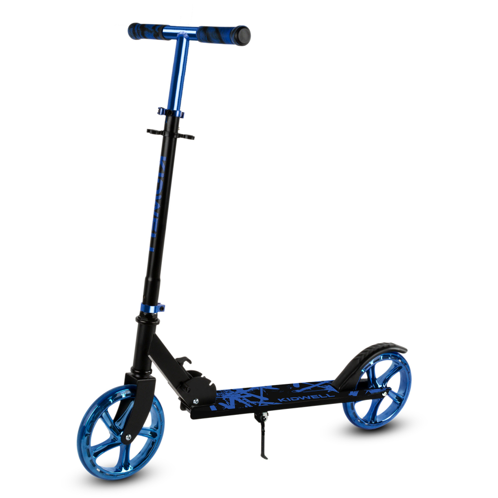 Trotinetă pliabilă Kidwell BLAST Blue, roți mari 200 mm, rulmenți ABEC-7, ultra ușoară 3.8 kg, 100 kg, 8+ ani [3]