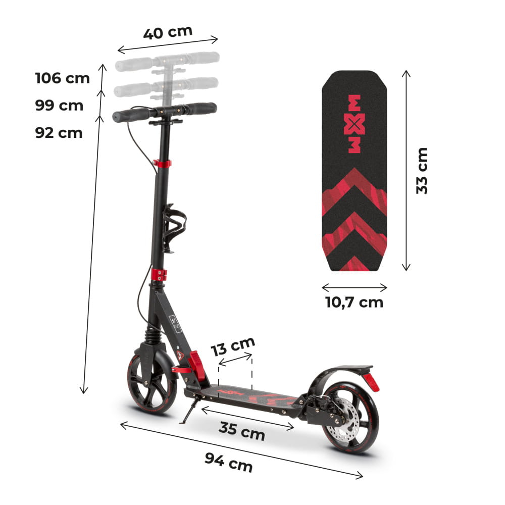 Trotineta pliabila, WXM, WXM RST-A02, Frana pe disc, Roți 200mm | ABEC-9 | 2 amortizoare | până la 100 kg , 6 ani + [13]