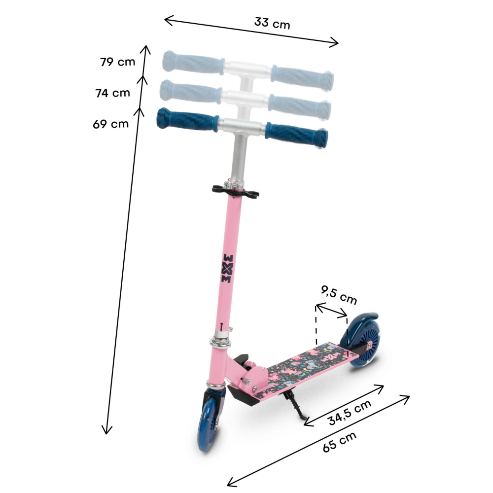 Trotineta pliabila, WXM, SKIPO Unicorn, aluminiu, roti LED 120mm, pana la 50 kg, multicolor [8]