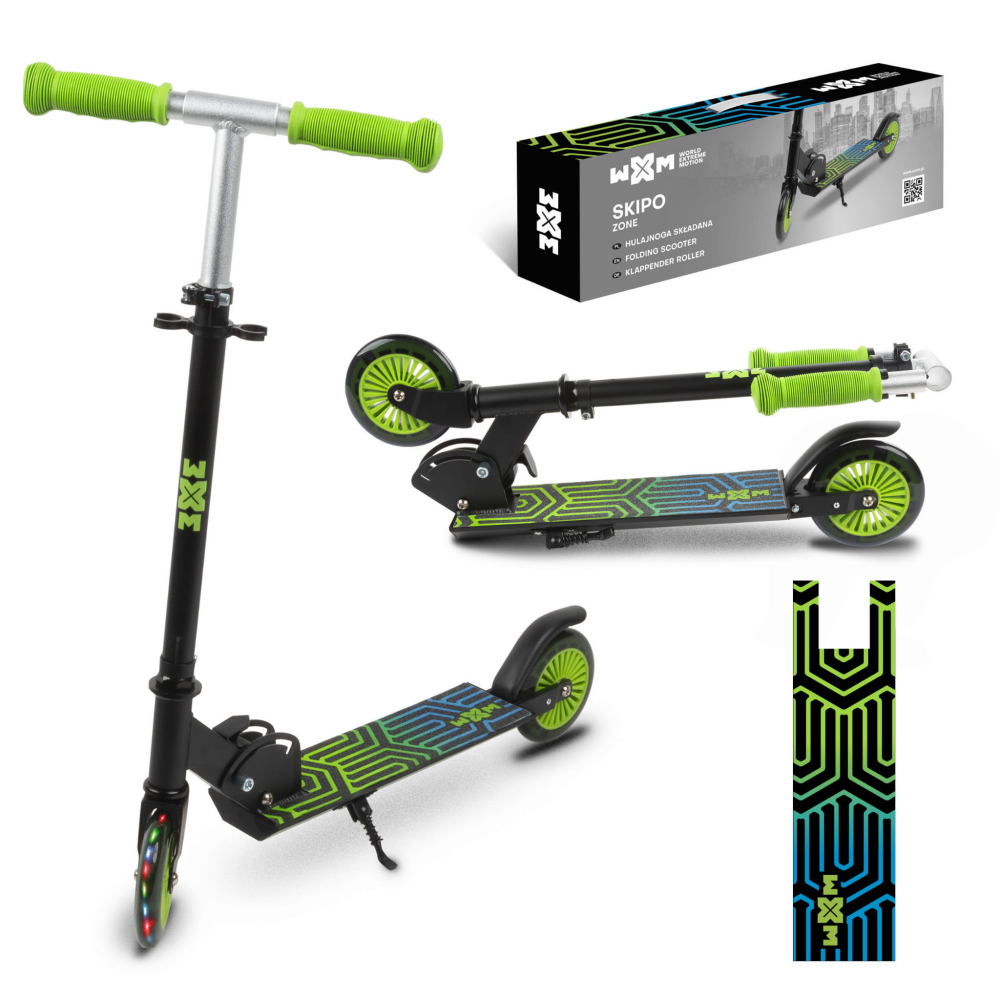Trotineta pliabila, WXM, SKIPO Zone, aluminiu, roti LED 120mm, pana la 50 kg, multicolor [2]