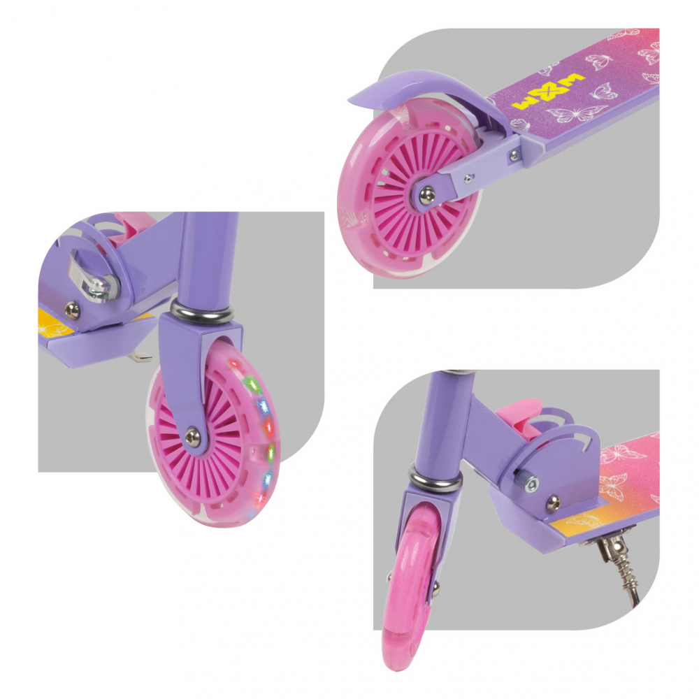 Trotineta pliabila, WXM, SKIPO Butterfly, aluminiu, roti LED 120mm, pana la 50 kg, multicolor [8]