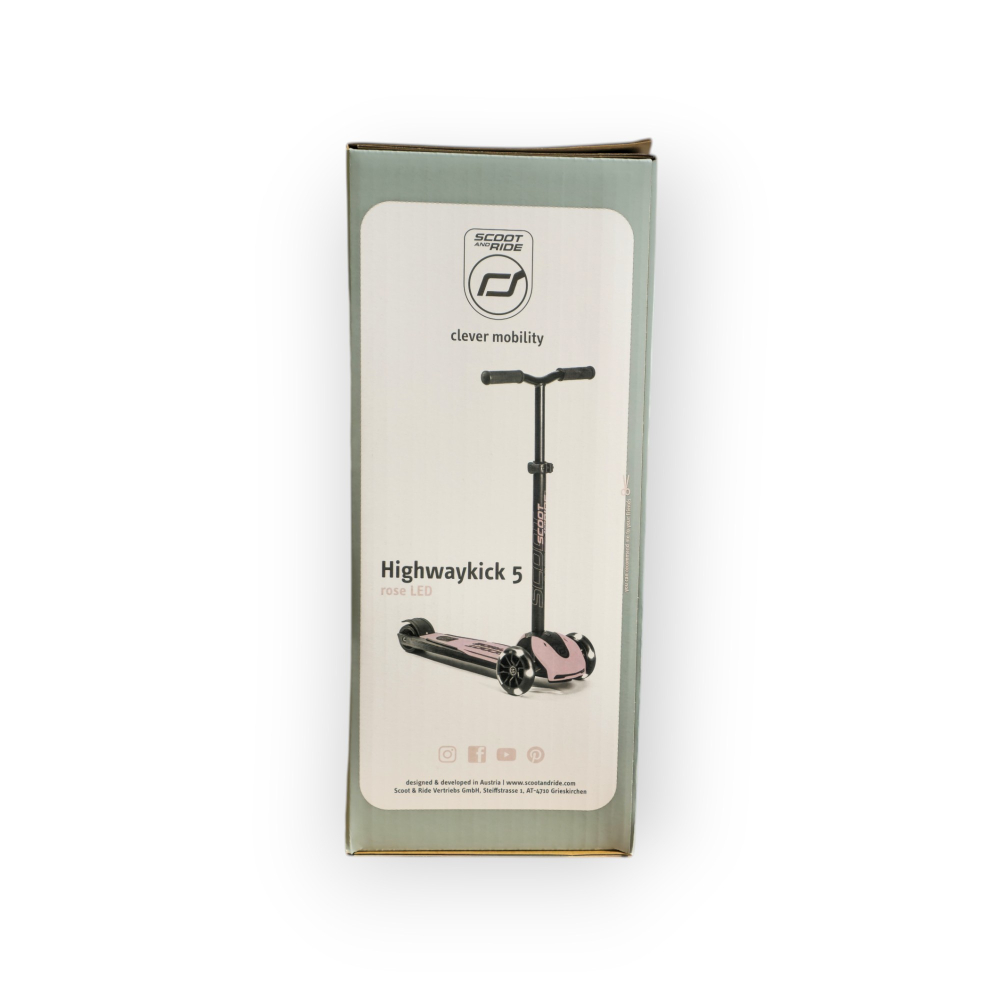 Trotinetă Premium Copii Scoot & Ride Highwaykick 5 LED Ash – Reglabilă, Roți Luminoase, 5 Ani+, până la 80 kg [12]