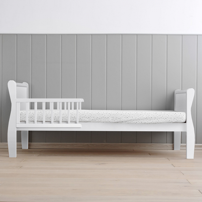 Pat din lemn masiv pentru Junior Noble Alb 160 × 80 cm [2]