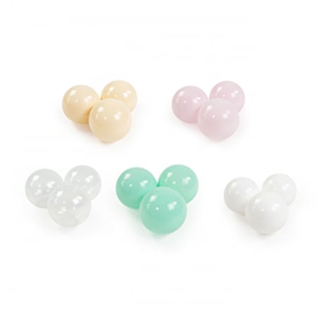 Piscina uscata cu 250 de bile (Alb, Mint, Bej, Roz pastel, Transparent) MeowBaby®, Cupcake, 90x30 cm, Mint [6]