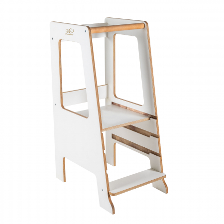 Learning Tower - Turn de invatare ajustabil, Learning Tower, Ajutor de bucatarie MeowBaby® Scandi, Alb