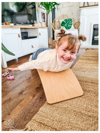 Balance board - Placa de echilibru din lemn natur pentru copii, MeowBaby® [12]