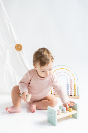Jucarie din lemn cu cilindri si ciocan, Saro Baby [8]
