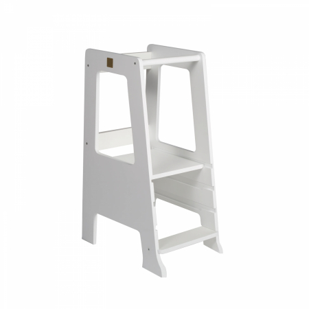 Learning Tower - Turn de invatare ajustabil, Learning Tower, Ajutor de bucatarie MeowBaby® Premium, Alb