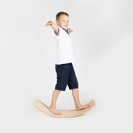 Balance board - Placa de echilibru din lemn natur pentru copii, MeowBaby® [25]