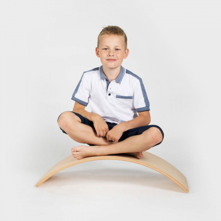 Balance board - Placa de echilibru din lemn natur pentru copii, MeowBaby® [31]